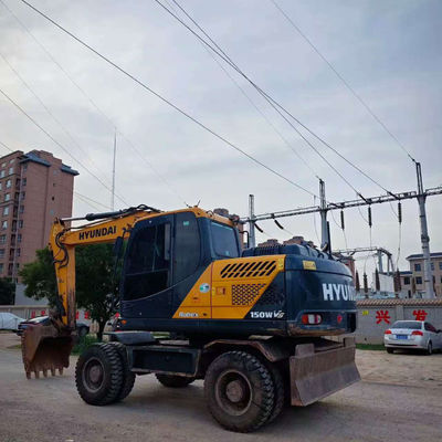 Hyundai 150W-9 Used Excavators  15tons Large Hydraulic Wheel Excavator Digger 