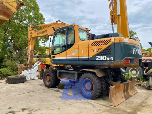 Second Hand Korean Original HYUNDAI 210W-9 Wheeled Excavator 21Ton Heavy Duty Construction Equipment for Sale